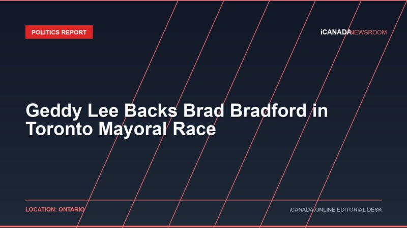 Geddy Lee Backs Brad Bradford in Toronto Mayoral Race