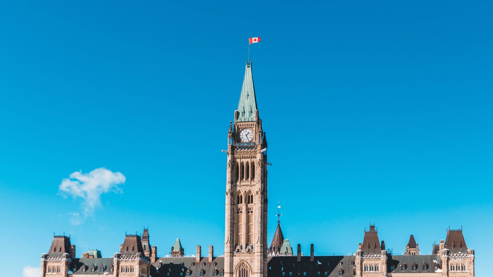The Peace Tower and Parliament Buildings in Ottawa, site of the Canadian Police and Peace Officers Memorial.