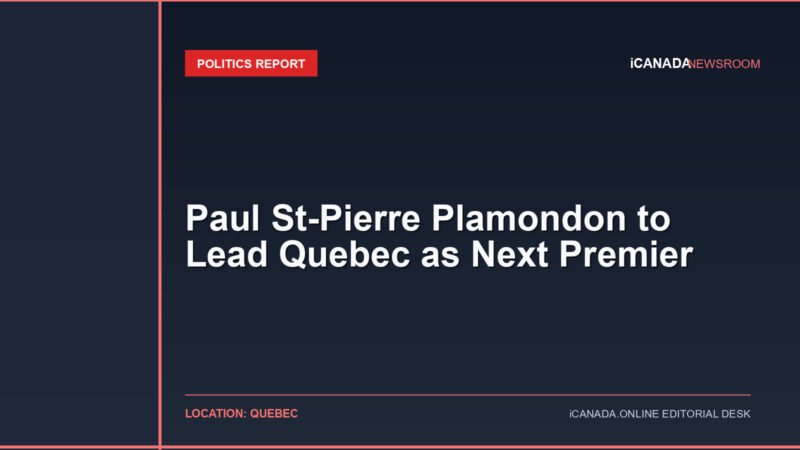 Paul St-Pierre Plamondon to Lead Quebec as Next Premier