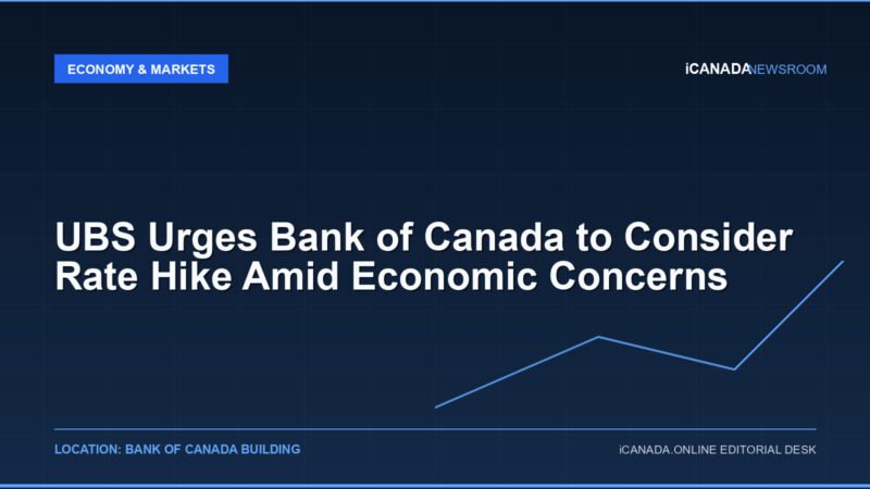 UBS Urges Bank of Canada to Consider Rate Hike Amid Economic Concerns