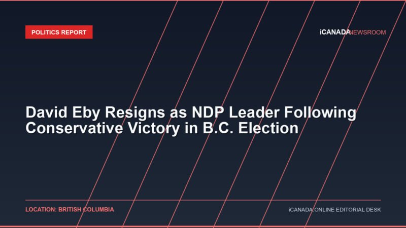 David Eby Resigns as NDP Leader Following Conservative Victory in B.C. Election
