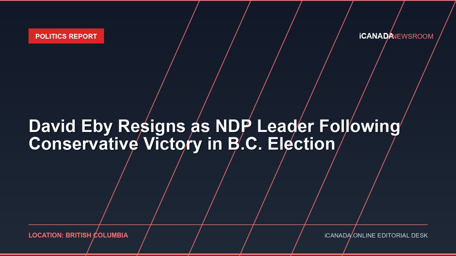 David Eby Resigns as NDP Leader Following Conservative Victory in B.C. Election