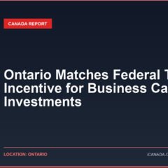 Ontario Matches Federal Tax Incentive for Business Capital Investments