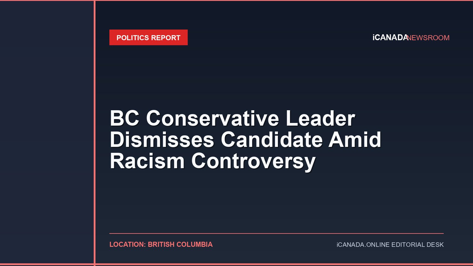 BC Conservative Leader Dismisses Candidate Amid Racism Controversy