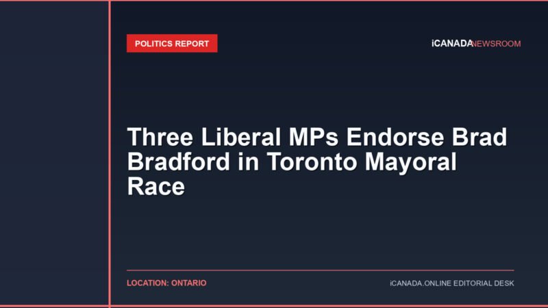 Three Liberal MPs Endorse Brad Bradford in Toronto Mayoral Race